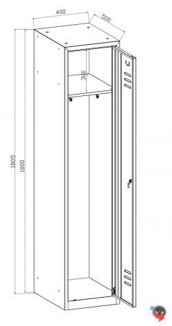Stahl-Kleiderspind - blaue Türen - 40 cm breit - 1 Abteil  -  1 Drehriegel - Lieferzeit ca. 2-3 Wochen !
